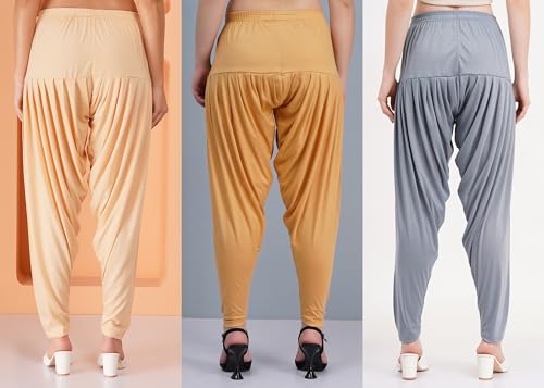 Image of Buy That Trendz Patiyala Pants for Women 3 Combo Patiyala Salwar Harem Viscose Bottoms Pants for Womens