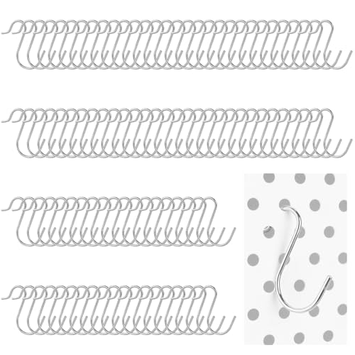 Small Pegboard J Hooks - 80pcs Metal Peg Board Hangers