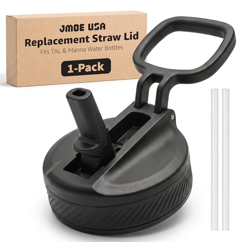 Jmoe USA Replacement Straw Lid for Tal Ranger Pro and Manna Water Bottles | Fits 18 26 40 64 oz Sizes | Shatter Resistant Material | Made of Food-Grade Plastic & Silicone | Easy Twist Grip
