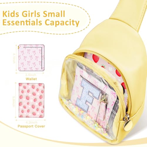 Image of COSHAYSOO Personalized Christmas Birthday Gifts Burr Basket Stuffers for Girls Yellow Purse Sling Bag Crossbody Girl Cute Funny Cool Mini Travel Fashion Accessories Monogrammed Initial Letter F