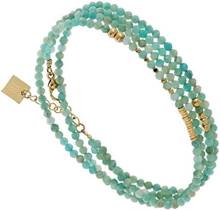 Zag Bijoux Amazonite Multilayer Bracelet (Gold)