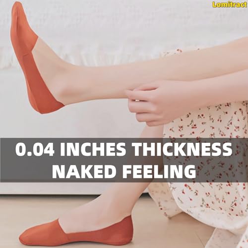 Image of Lomitract Thin No Show Socks (Women 5-12), Made of Ice Silk Surface on the Surface & Cotton on the Bottom