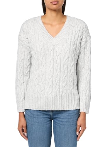 Image of Calvin Klein Womens V Neck Cable Long Sleeve SweaterSweater