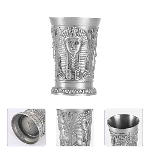 Amosfun Wine Glasses Mini Cups Cup Goblets Gothic Glass Metal Shot Beer Antique- Metal Cocktail Cup Vintage Wine Cup Hawaii Party Creative Shot Glass #TOP5