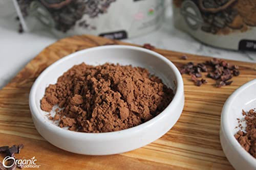 اورجانيك تراديشنز مسحوق كاكاو | 227 غرام | نكهة الشوكولاتة الغنية | غني بالالياف والمغنيسيوم | بدون سكر مضاف