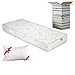 EVERGREENWEB - Materasso Singolo 80x190 in Fibra BAMBOO e Waterfoam Ortopedico Alto 20 cm con Cuscino Memory Foam GRATIS, Tessuto Antiacaro Effetto MASSAGGIANTE, per Tutti Letti e Reti Singoli OFFERTA