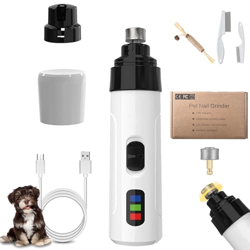 EZGHAR Silent Groom Pro, 2024 Premium Silent Grind Pro Dog Nail Trimmer, Rechargeable Micro Precision Electric Dog Nail Clippers for Grooming, Pet Nail Grinder Quiet for Dogs (1PC+1 Replacement Head)