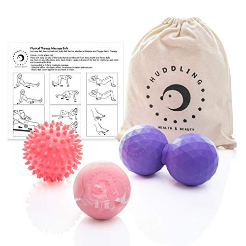 Physical Therapy deep Tissue Massage Balls - Lacrosse Ball, Peanut Ball and Spiky