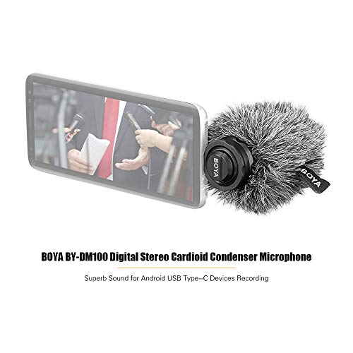 Docooler Boya BY-DM100 Microfone Condensador Cardióide Estéreo Digital Soberbo Som para Android USB