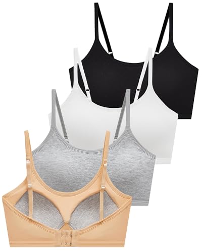 SALIA GIRL Sport Crop Cami Bras for Teens & Training Girls Bras with Adjustable Straps Fixed Pads, 2299, Back Closure, Small