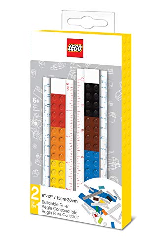 IQ Lego Stationery - Buildable Ruler - 12" (30cm) Ruler with Building Bricks
