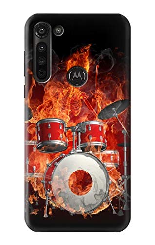 Etui Motorola Moto G8 Power Skull Drum Accessoire de protection rigide Fire Rock