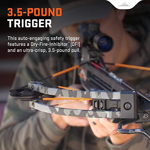 Wicked Ridge Rampage XS Crossbow, Peak XT - 390 FPS - The Ultimate Affordable Hunting Machine - Includes Lighted 3X Pro-View Scope, ACUdraw & Three Match 400 Carbon Alpha-Nock Arrows