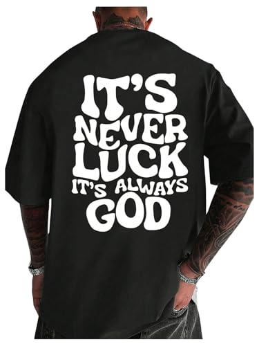 SOLY HUX Men's Plus Size Graphic Tees Letter Print Short Sleeve T Shirt Crew Neck Casual Summer Tops