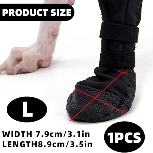 Hundeschuhe Pfotenschutz Outdoor,Hundesocken Anti Rutsch Leckschutz Hunde Socken Dog Shoes Socks Paws Stop Licking,Schuhe Hundepfoten Innen und Draußen Haustierschuhe,für Pet Verletzung Recovery(L)
