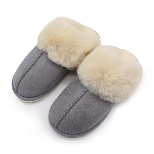 Plush Slippers for Women and Men, Ultra Soft Style Indoor House Shoes, Non-Slip Cozy and Washable slippers - Main Image