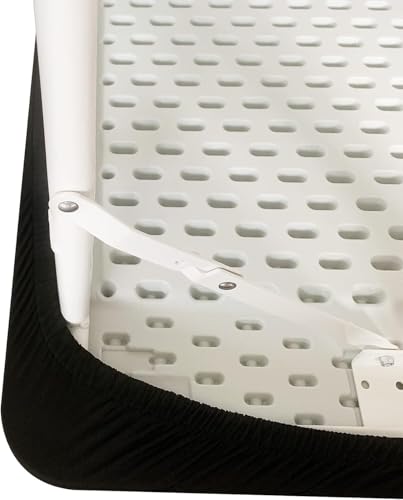Nappe de table blanche élastique en polyester motifs géométriques lavable 48" - 3
