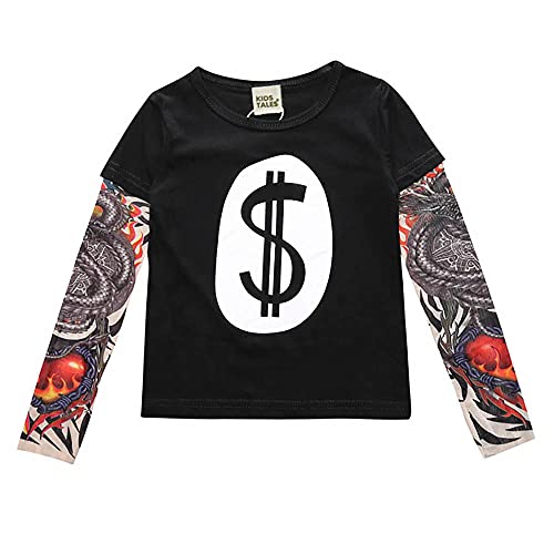 VogueFashion Kid's Tattoo Meshed Long Sleeve T-Shirt (Dollar $IGN, 1-2 Years)