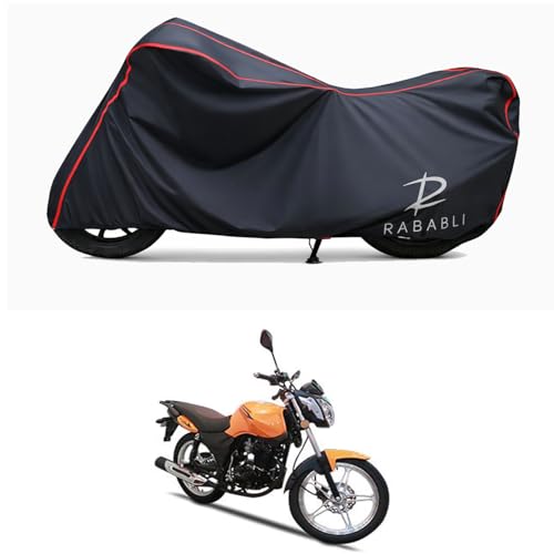 Image of Waterproof Bike Body Cover Compatible for | Aftek Skipper AF-125 | Taffeta Fabric, Red Piping Design, Bottom Elastic Fit | Dustproof, Sun UV & Rain Protection for All Bikes
