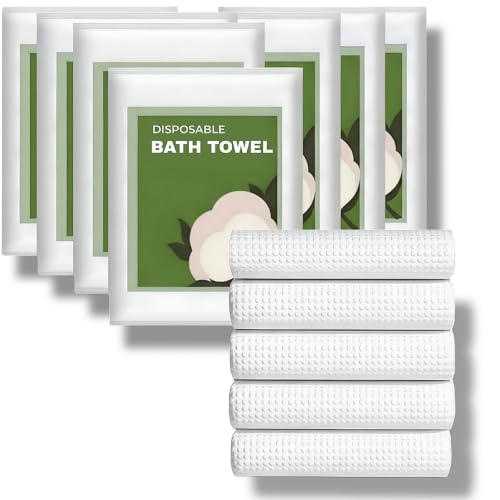 Disposable Bath Towels 8 Pack (70140cm) Large Compressed Travel Towels Single-Use Hygienic Towels for Gym Spa Camping & Hotel Soft Quick Dry & Biodegradable