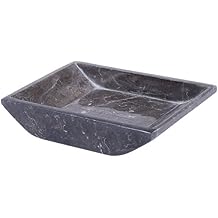 Creative Home Natural Marble Candle Holder Boat Shaped Tray for Pillar Candles, Candle Holder for Table Centerpiece, Home Decor, Spa, Durable Stone Accessory Dish, Medium