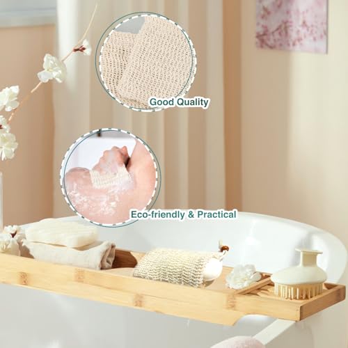 2PCS Sac à Sachet en Sisal, Sachets à Savon et Shampoing Solides, Naturels et Pour le Bain et le Massage Gommage – vue 5