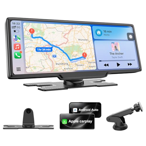 10.3�C���` CarPlay�X�N���[�� �ԗp ���C�����X Apple CarPlay&Android�I�[�g�X�N���[�� Bluetooth�t���|�[�^�u���J�[�X�e���I GPS�i�r�Q�[�V���� Airplay Android�L���X�g �����R���g���[�� ���ׂĂ̎�