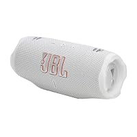JBL Charge 6, tragbarer Bluetooth-Lautsprecher, 28 Stunden Akkulaufzeit, IP68 wasserdicht, Staub- und stoßfest, JBL Pro Sound mit AI Sound Boost, Auracast Multi-Speaker, Weiß – Ansicht 6