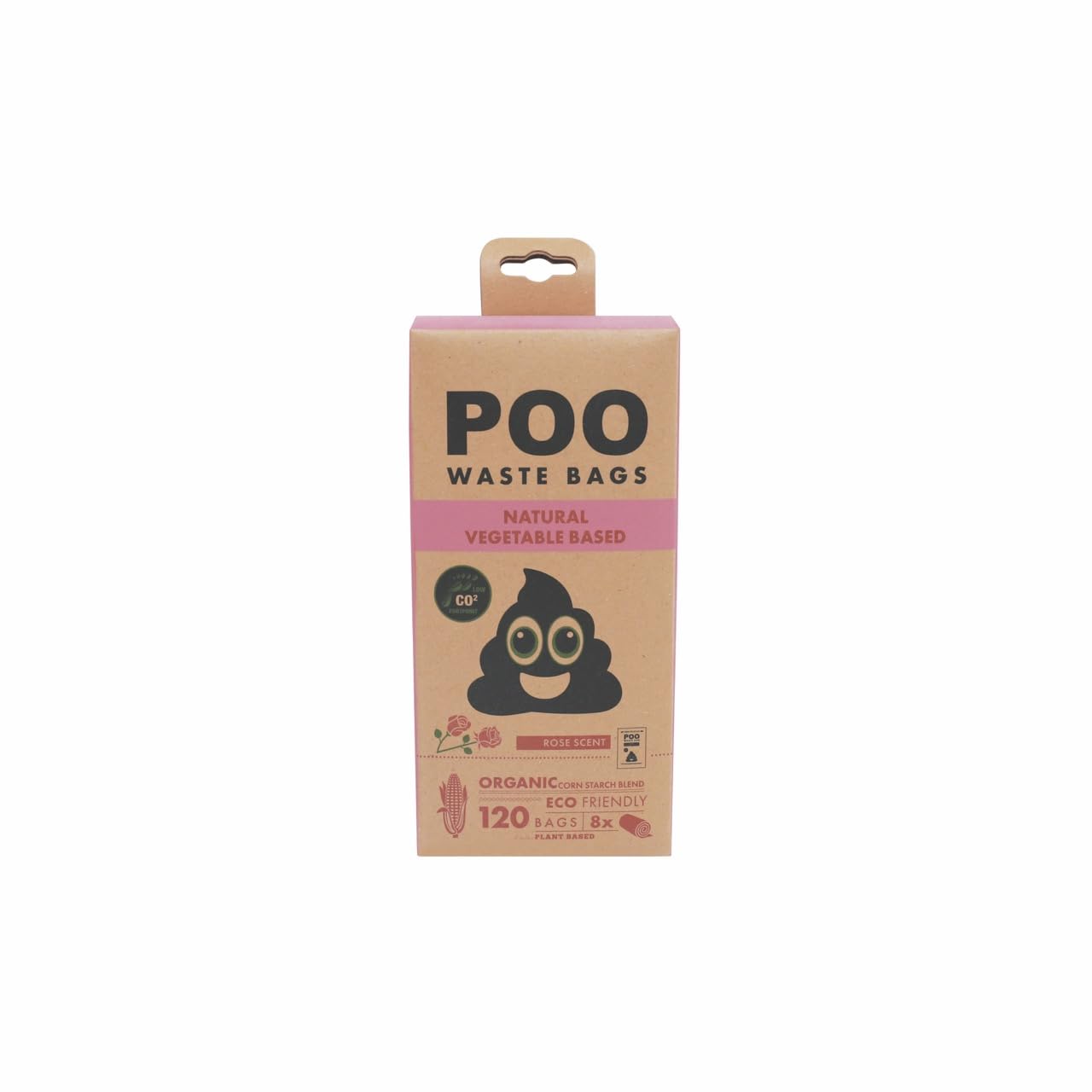 M-Pets Poo Pecal Bags 15 Sheets Rose Scented 8 Pack