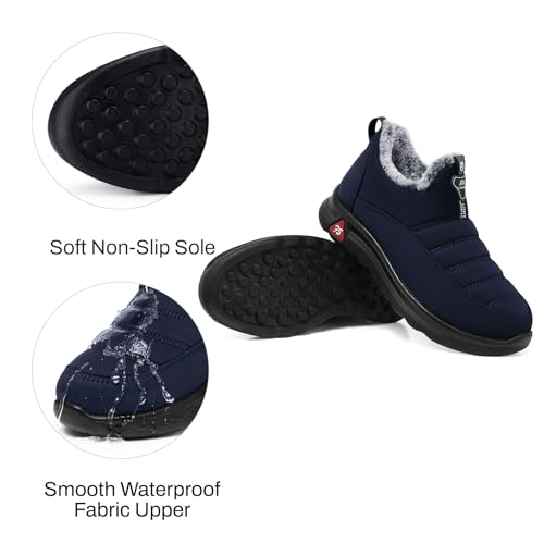 Image of SHIBEVER Winter Boots for Women Warm: Comfortable Slip on Ankle Snow Boots