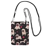 pug carlino mini toy Estructura: hace que sea fácil poner tus objetos pequeños como llaves, pintalabios, teléfono celular, dinero en efectivo, auriculares, tarjetas y servilletas de papel para uso diario.