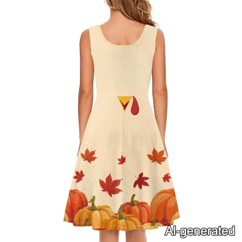 Image of Renewold Women's Sleeveless Tank Dress with Pockets, Casual Scoop Neck A-Line Sundress for Summer, Travel and Vacation