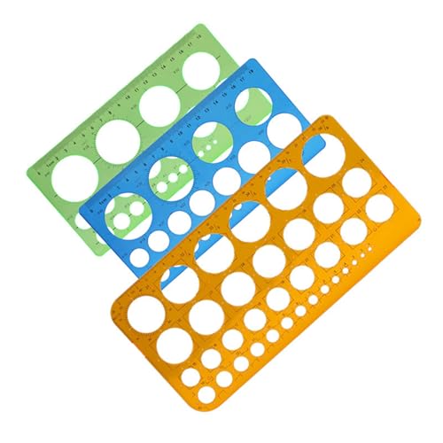 Plantilla de regla de medición con círculos concéntricos para encofrados