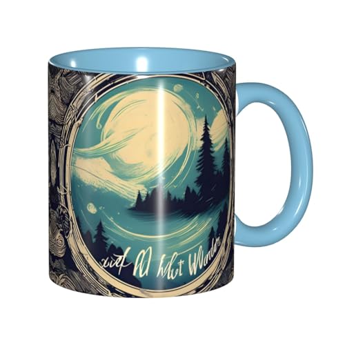 DUWAA Not All Who Wander Are Lost 1 Print Ceramic Cup With Gift Box, Beautiful Coffee Mugs For Holiday Birthday Gift Coffee Milk 6 Color