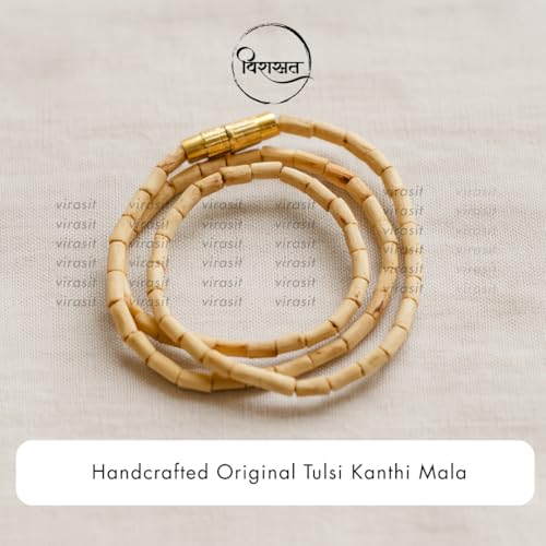 Image of Original Tulsi Kanthi Mala | Pure Tulsi Wood Beads for Men & Women | Natural Kanthi Necklace for Puja & Spiritual Wear | 2 Round Mala for Daily Wearing | Men & Women