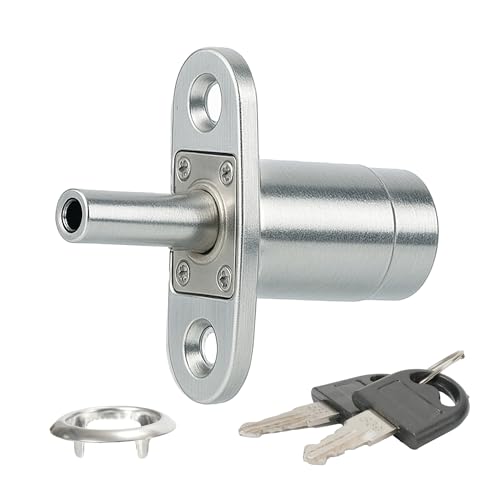 Serrure à Cylindre pour Porte Coulissante - Serrure de Sécurité avec 2 Clés Uniques pour Armoires, Vitrines, Tiroirs et Placards - Installation Facile -...