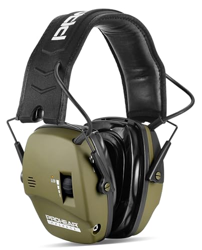 PROHEAR 036 Electronischer Schiessen Gehörschutz mit Silikon Ohrpolster, Lärmminderung Klangverstärkung Ohrenschützer für Jagd Schießstand mit LED Anzeiger, SNR 28dB, NRR 23dB