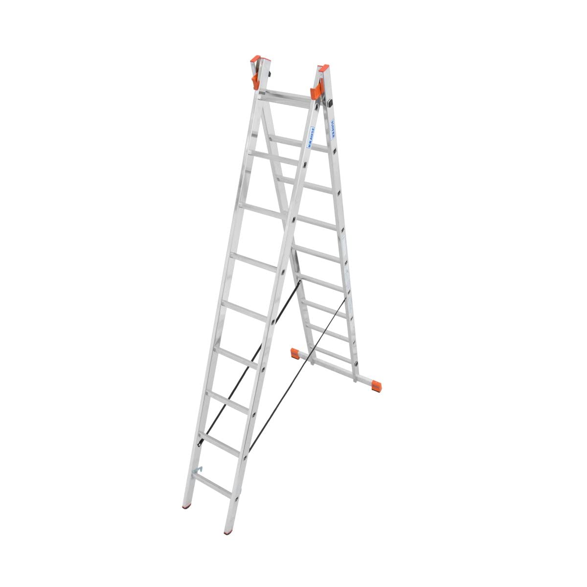 Krause Vielzweck MehrzweckLeiter Dubilo® 2x9 | 2x12 Sprossen Stehleiter Bockleiter, Sprossenzahl:2 x 9 Sprossen