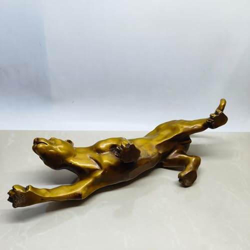 Statue de léopard en bronze pur ciselé main pour salon chic - 8