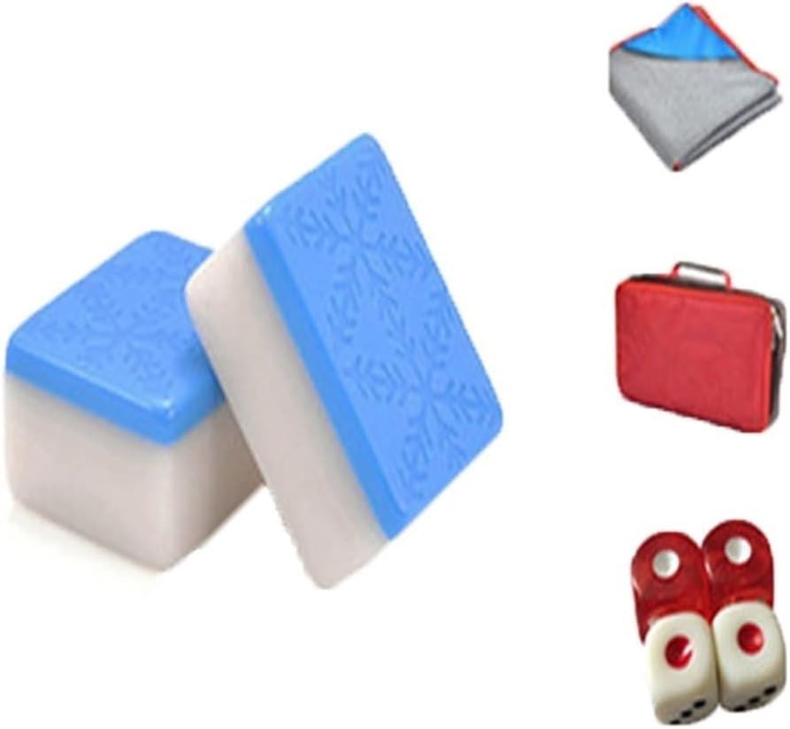 Mahjong Glace Neige 44mm haut de gamme avec 144 tuiles gravées