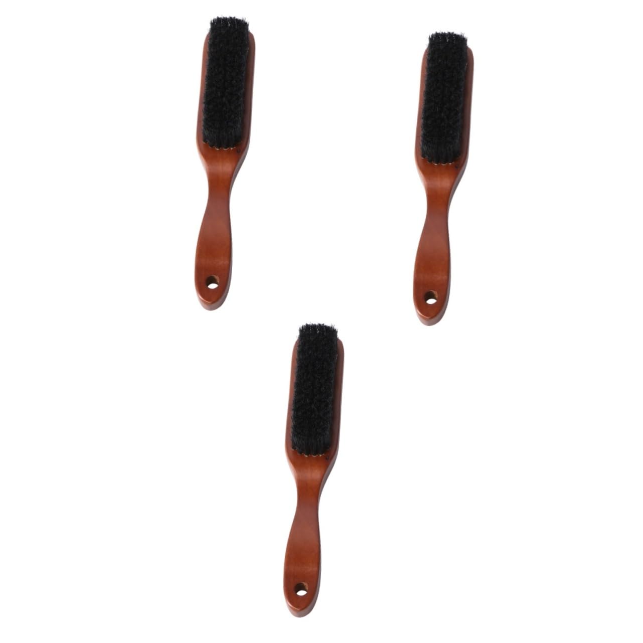 minkissy 3pcs Professional Barber Tool Beard Brush Comb Men Bristle Brush Portable Styling Kit