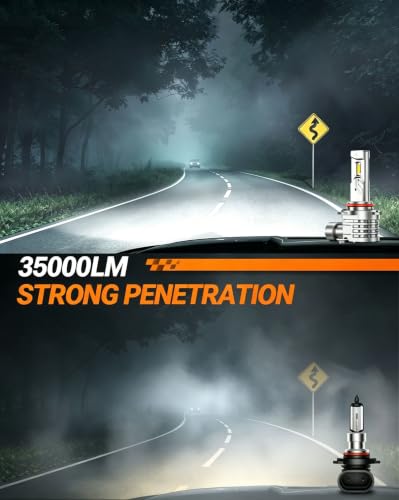 Image of SEALIGHT H10 LED Fog Light Bulb, 35000LM 6500K Cool White, 9140 9145 LED Fog Lights Brighter Road Visibility in Fog & Rain, Copper Cooling System, Plug-N-Play, Pack of 2