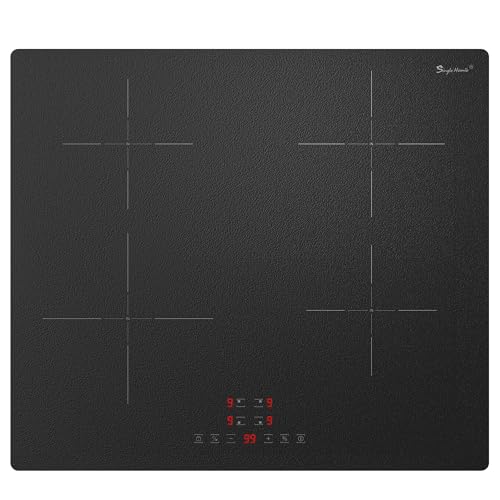 Placa Inducción 60 cm 4 Fuegos – Vidrio Mate, Función Boost, 9 Niveles de Potencia, Temporizador 1-99 Min, Bloqueo Infantil, 7200W