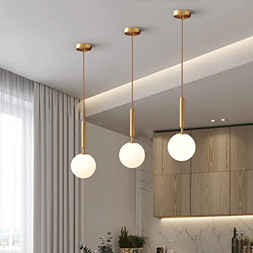 Éclairage de chevet E14 suspension sphérique dorée gain de place - 7