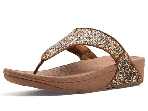 Image of FitFlop Lulu Multi-Tonal Glitter Toe-Post Sandals
