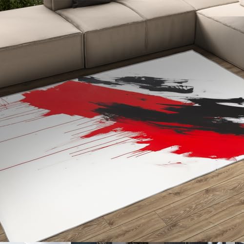Tapis de sol abstrait moderne à l'encre éclaboussée de haute qualité - 2