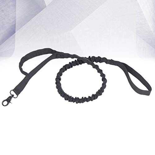 Coleira ajustável de nylon elástico tático para treinamento de cães da polícia militar (preta)-Supri