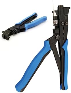 maxx.onLine Szczypce kompresyjne do wtyczki F z elastyczną głowicą obrotową do RG6, RG7, RG11, RG59 F wtyczka kompresyjna, kabel koncentryczny, kabel antenowy, kabel satelitarny