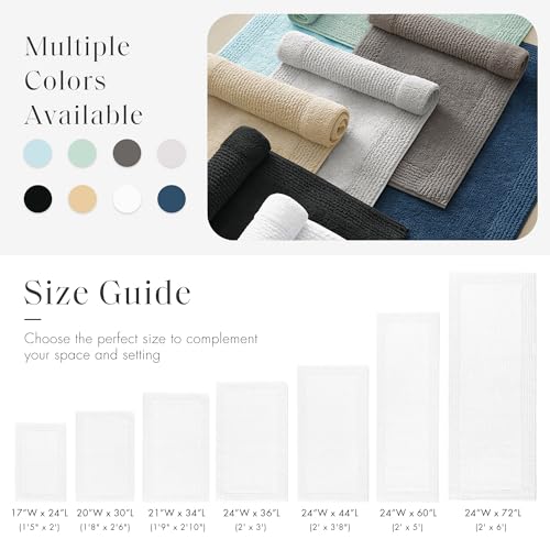 Madison Park Splendor Reversible 100% Cotton Tufted Bathroom Rug-3000 GSM Hotel Quality Luxurious Plush Medium Pile Bath Mat Absorbent, Quick Dry, Shower Room Décor, 21x34, White - Image 6