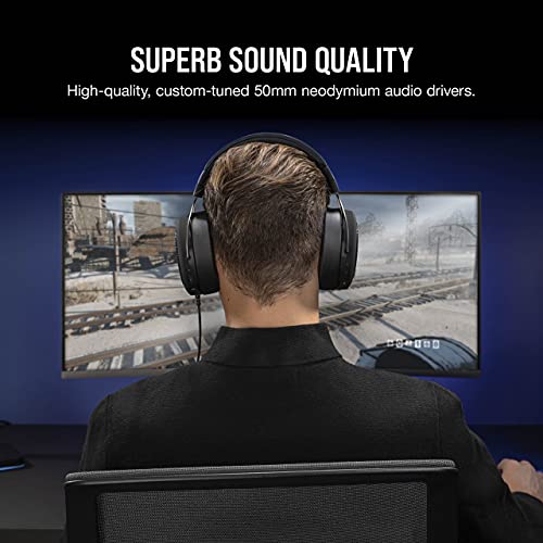 Casque de jeu stéréo Corsair HS60 HAPTIC carbone avec microphone réduction bruit - 3